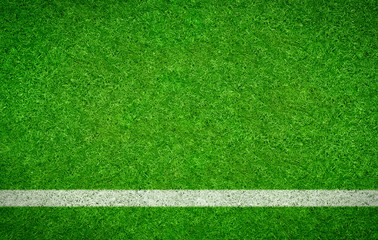 Gazon de football avec une ligne horizontale