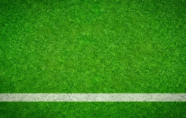 Photo sur Plexiglas Foot Gazon de football avec une ligne horizontale