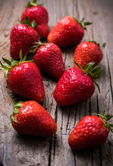 Ripe red organic strawberries 