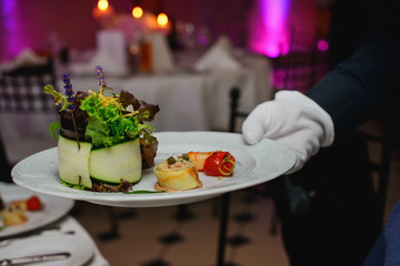 wedding food being served