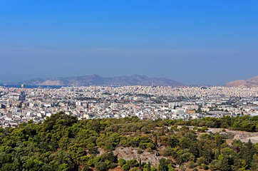 Fototapeta na wymiar View of Athens city in the morning in Greece