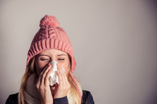 Erk&auml;ltung im Winter mit Schnupfen