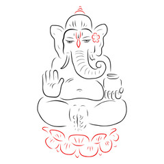 Golden Ganapati Meditation in lotus pose