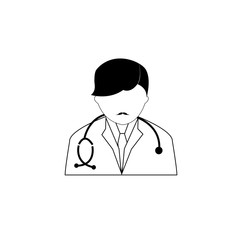 Fototapeta premium Pictogram of a doctor with his sthethoscope