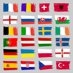 Set Of European Flags