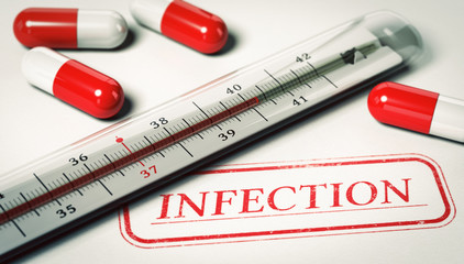 infection bactérienne, température élevée
