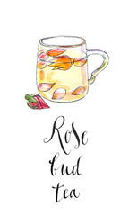 Cup of rose bud tea