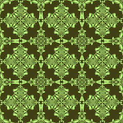 Vector texture in Oriental style in shades of green.