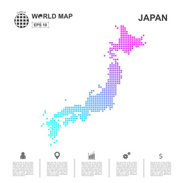 Map Of Japan pixel Vector