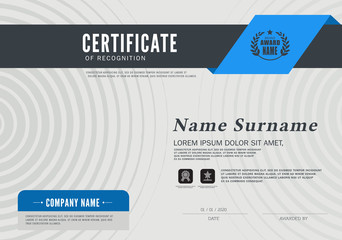 Certificate of achievement frame design template