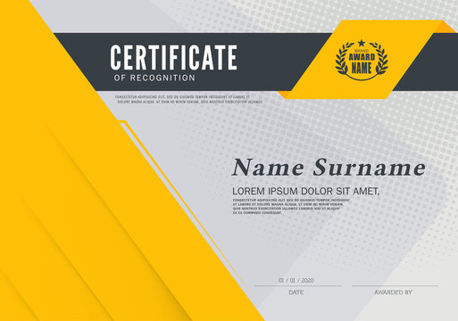 Certificate of achievement frame design template