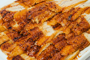 Fresh smoked eels ready to eat / Smoked eels..