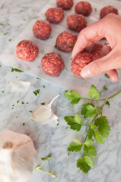 Meatballs in a row
