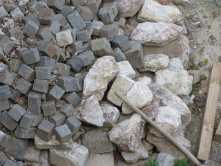 Cobblestone blocks for paving