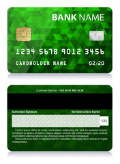 Credit Card with Abstract Polygon Pattern


Vector illustration of green credit card isolated on white background