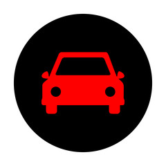 Car sign. Red vector icon