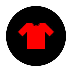 T-shirt sign. Red vector icon