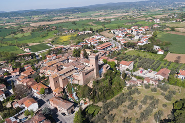Aerial view of Marciano della Chiana in Tuscany - Italy