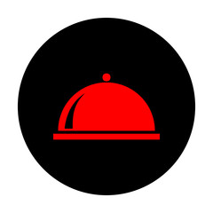 Server sign. Red vector icon
