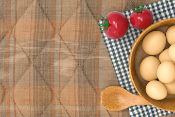 eggs in a bowl with tomatoes