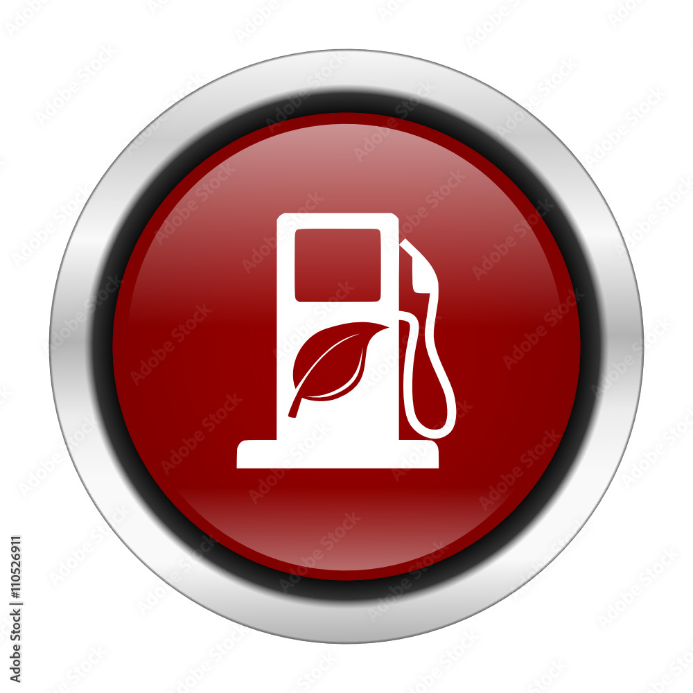 Poster red round glossy vector biofuel web icon