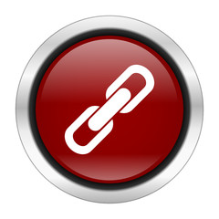 red round glossy vector chain web icon