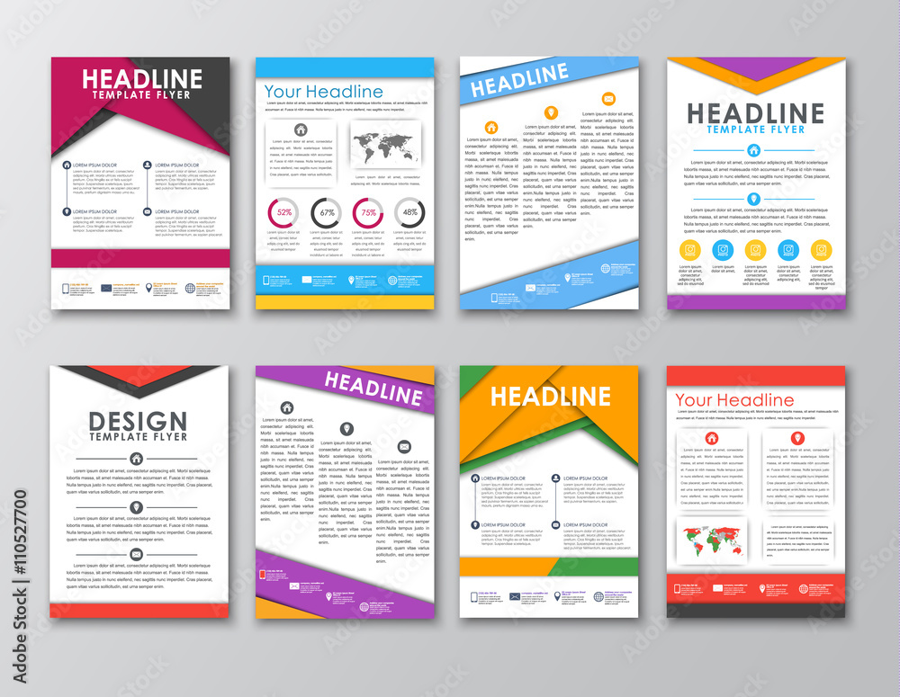 Aufkleber a set of brochures in the style of the material design