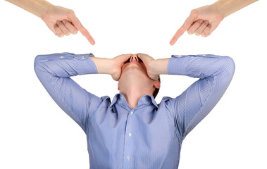 A man experiencing shame and stress