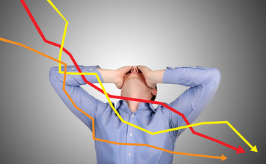 Business man experiencing bankruptcy and failure in business