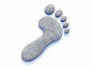 Fuss-Symbol aus Steinen