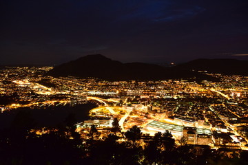 Fototapeta premium Bergen City by night Norway 02
