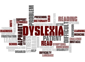 Fototapeta premium Dyslexia, word cloud concept