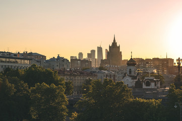Fototapeta na wymiar Evening in Moscow - Russia