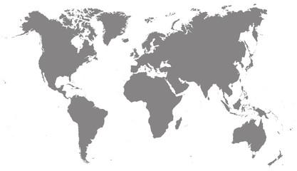 Fototapeta na wymiar World Map Grayscale - Illustration