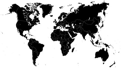 Black World Map - illustration


Highly detailed contour of world map.