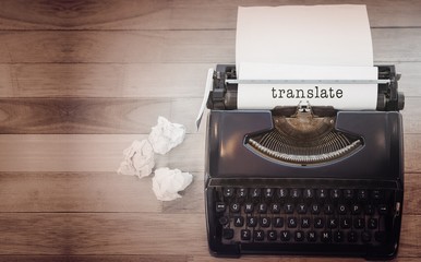 Composite image of translate message on a white background 