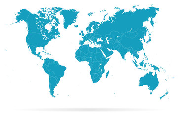 World Map and navigation icons - illustration
