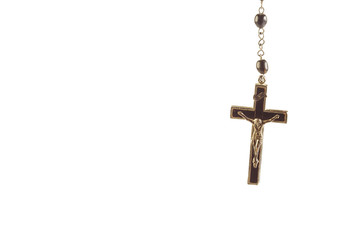 rosary bead displayed on white.