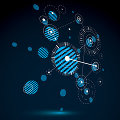 Obraz premium 3d vector Bauhaus abstract background made with grid 