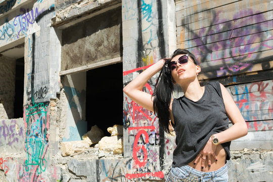 bad girl in sunglasses