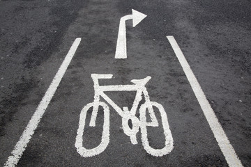 Obraz premium Cycle Path Sign on Street