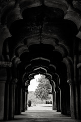 Hampi, India. In black and white.