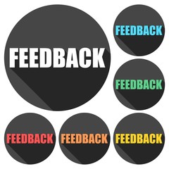 Feedback icons set with long shadow