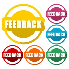 Feedback icons set with long shadow