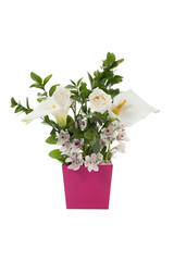 variety of flowers in flower vase.