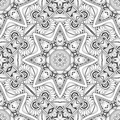 Fototapeta premium Vector Seamless Abstract Black and White Tribal Pattern