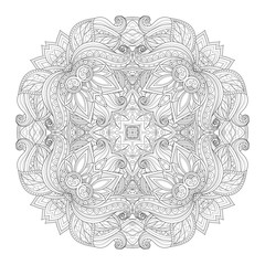 Vector Beautiful Deco Monochrome Contour Square