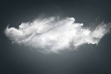 Abstract design of white powder cloud