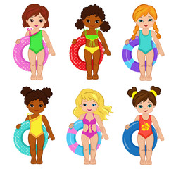 Children's Pool Party isolated on background. Vector Illustration.