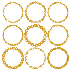 Set of 9 decorative circle border frames. 